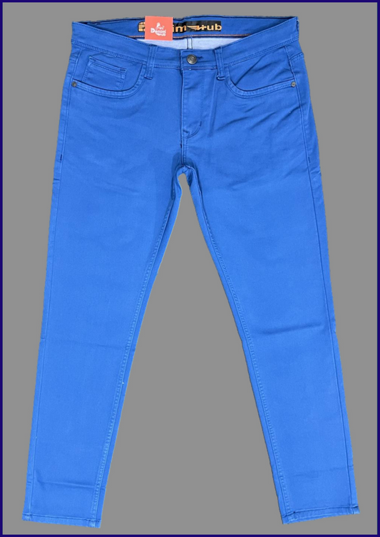 Men Slim Fit Sky Blue Denim